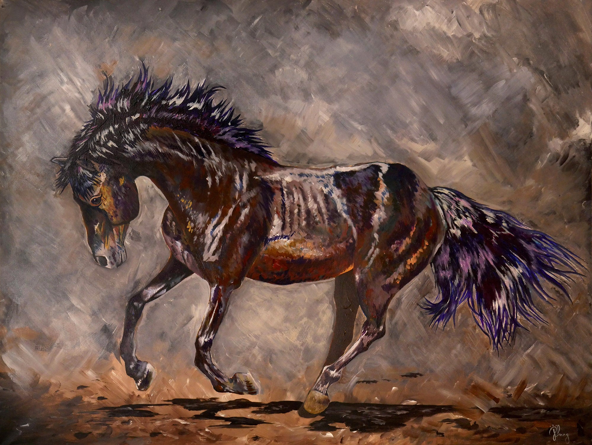 Wildfire-Paint Horse Original Acrylic Painting – Wild Wings